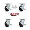 Service Caster 4 Inch Rubber on Aluminum Caster Set with Ball Bearings 4 Brake 2 Swivel Lock SCC-30CS420-RAB-TLB-BSL-2-TLB-2 - alternate 2